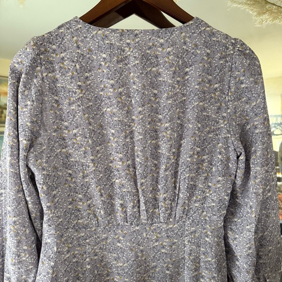 Veiled Collection Pastel Purple Lavender Floral Button Front Women's Maxi Dress - Picture 14 of 16